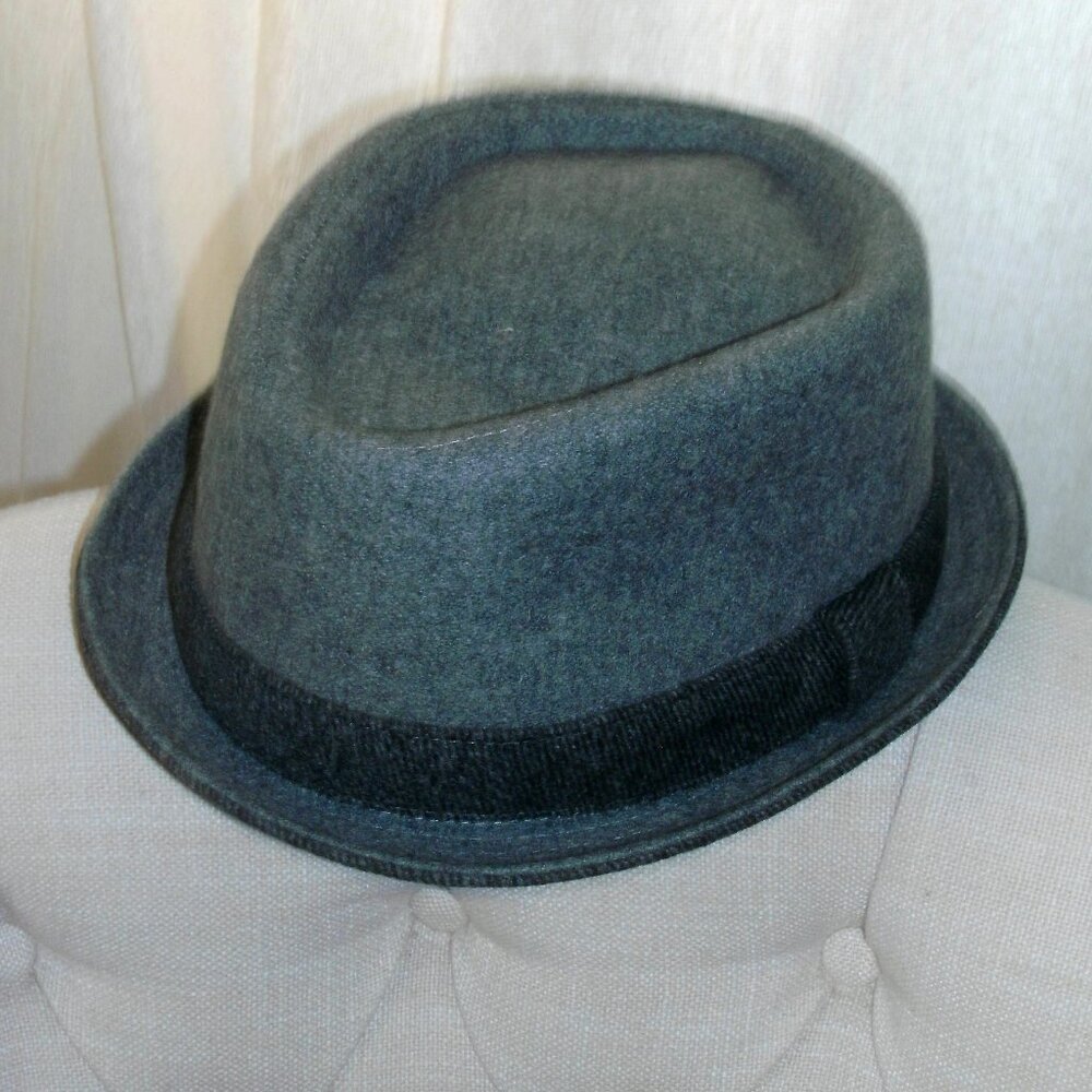 NWT EXPRESS Classic Gray Wool Blend Pork Pie Fedora Hat size L/XL